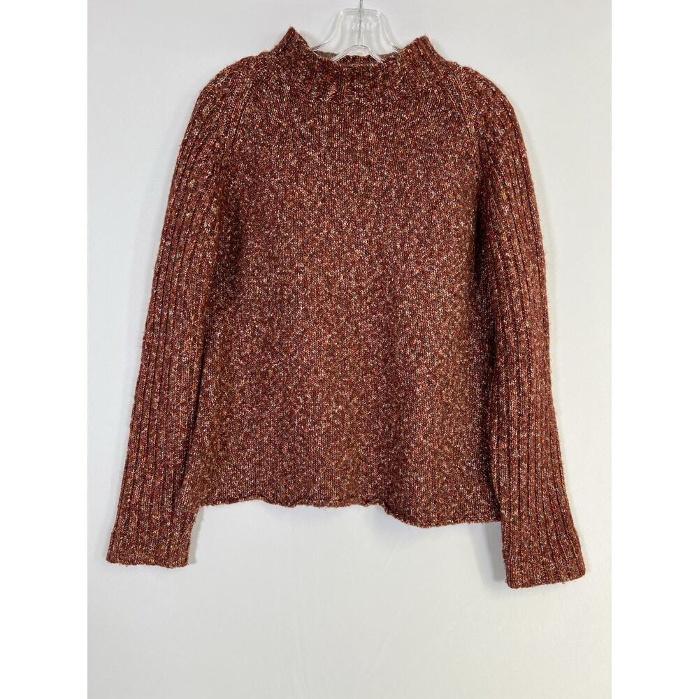 Eric Scot VTG Brown Fisherman Wool Blend Chunky Roll Neck Sweater Womens XL